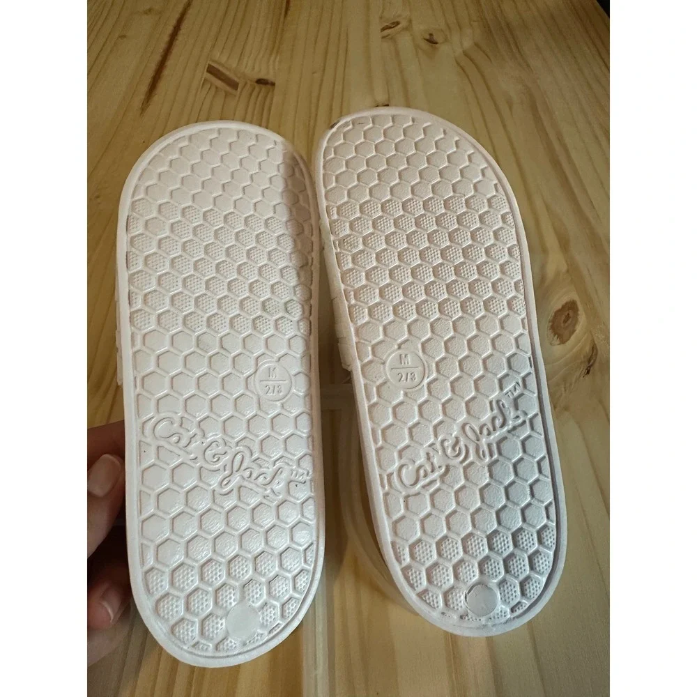 Cat & Jack Kids White Slide Sandals Slip On Shoes Size M 2/3 NWT